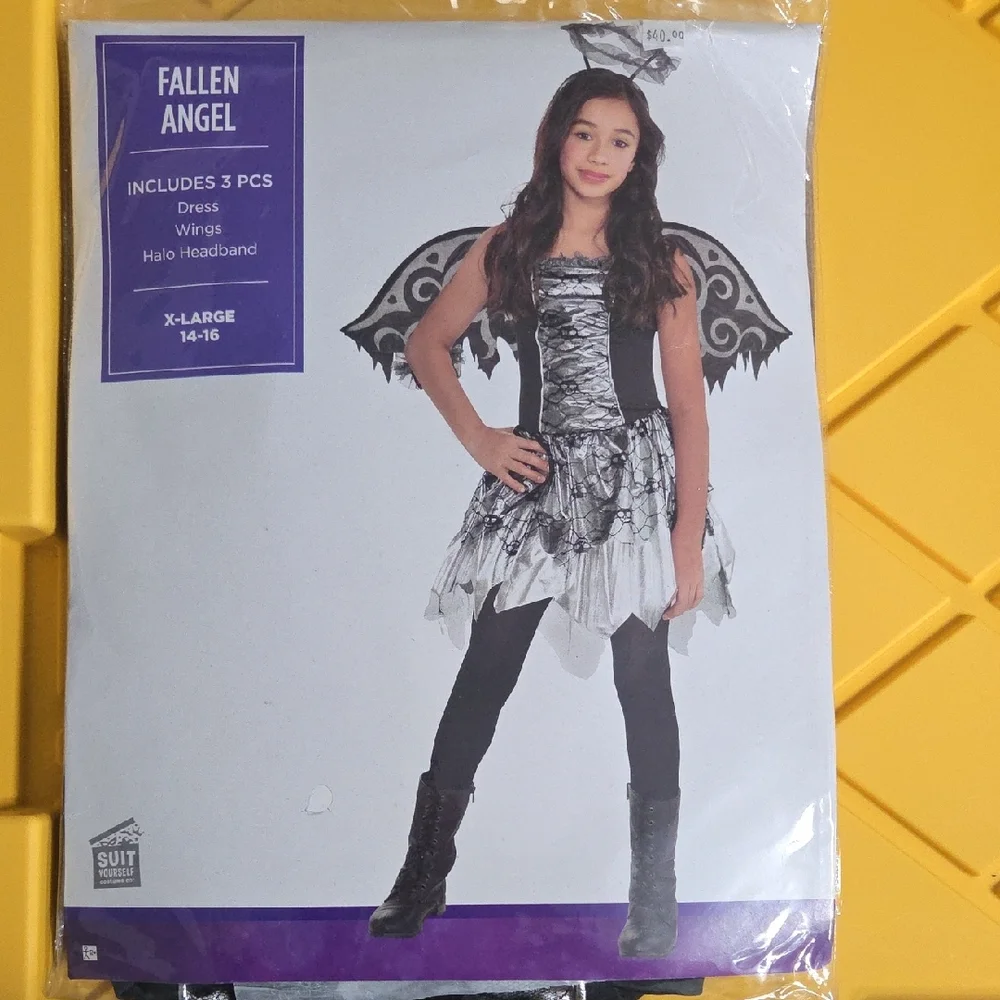 Fallen Angel Kids Costume - Black and White